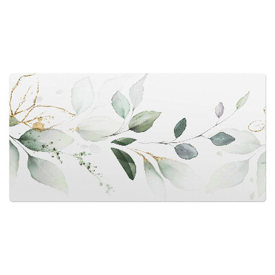 Duża podkładka na biurko Delikatne liście akwarela