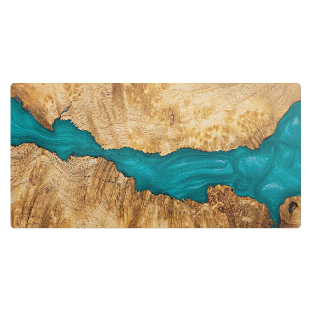 Duża podkładka na biurko Drewniany wzór z żywicą