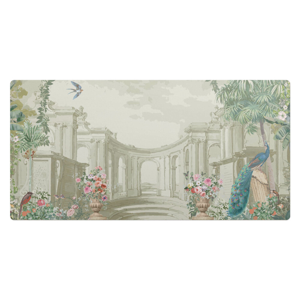 Mata ochronna na biurko Pałacowy ogród z ptakami