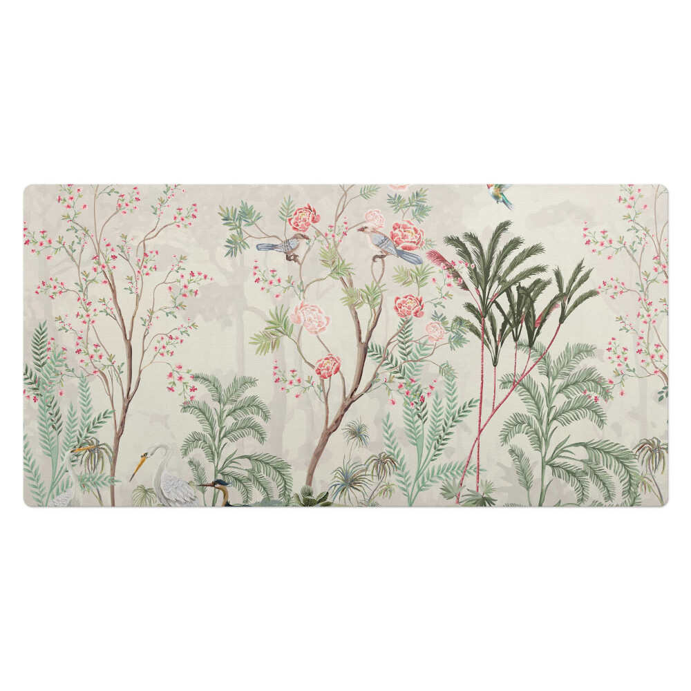 Duża podkładka na biurko dla dzieci Egzotyczne ptaki i kwiaty