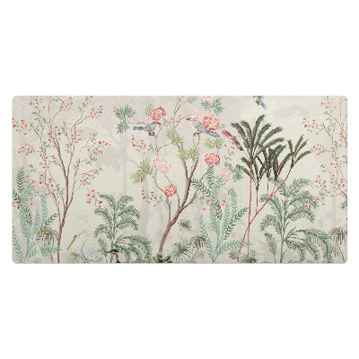 Duża podkładka na biurko dla dzieci Egzotyczne ptaki i kwiaty