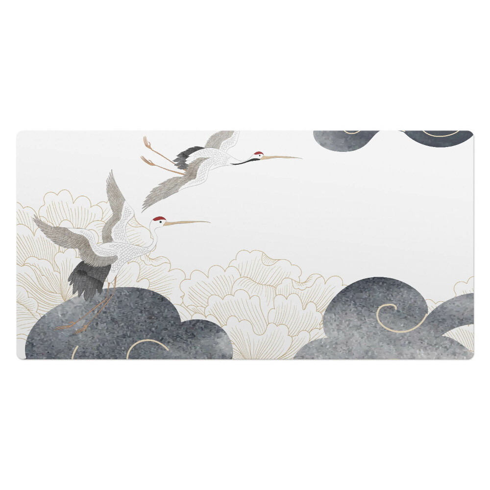 Mata ochronna na biurko Żurawie i chmury