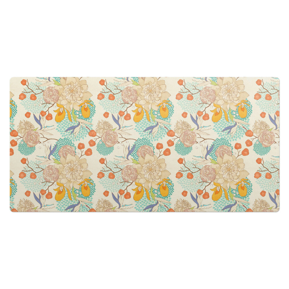 Duża podkładka ochronna na biurko Kwiatowy wzór retro