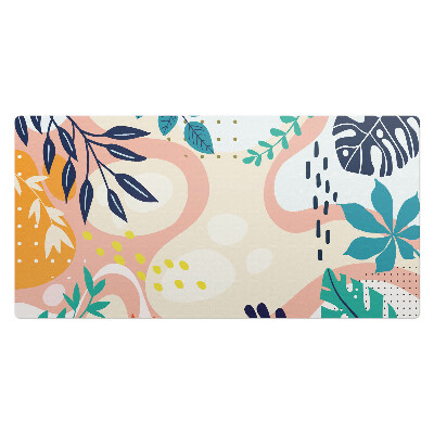 Duża podkładka na biurko dla dzieci Liście i abstrakcja