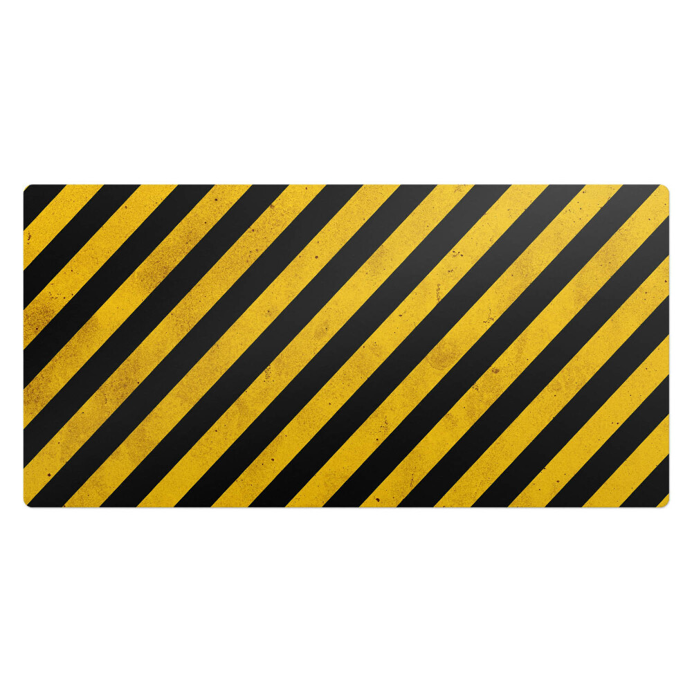 Mata na biurko Skośne pasy ostrzegawcze