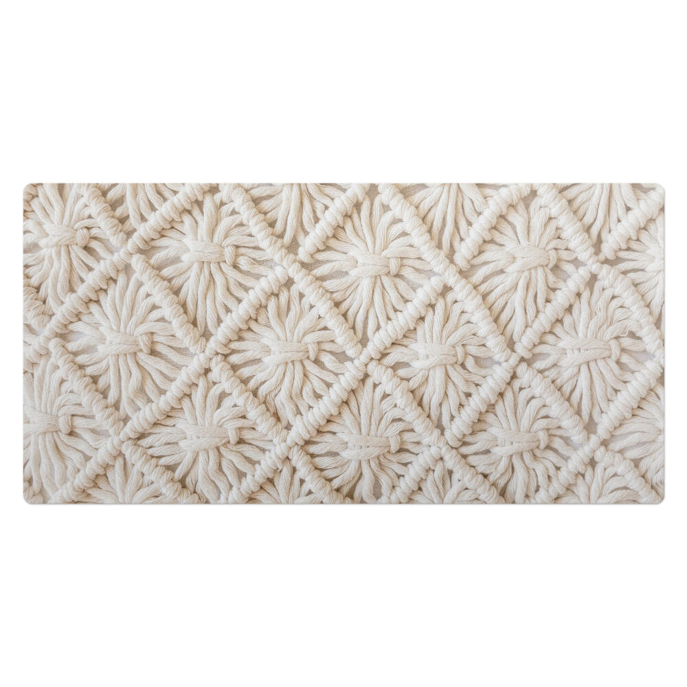 Mata na biurko Makramowa struktura kwiatowa