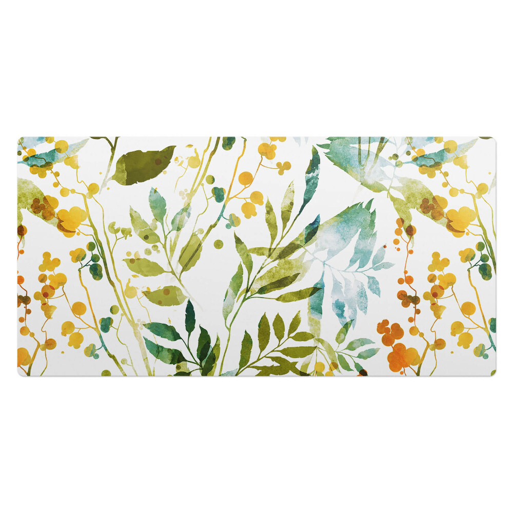 Mata ochronna na biurko Akwarelowa łąka liści