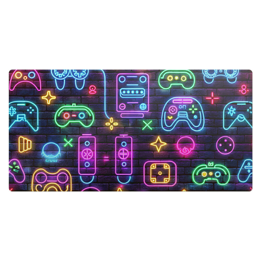 Duża podkładka na biurko Neonowe kontrolery gry