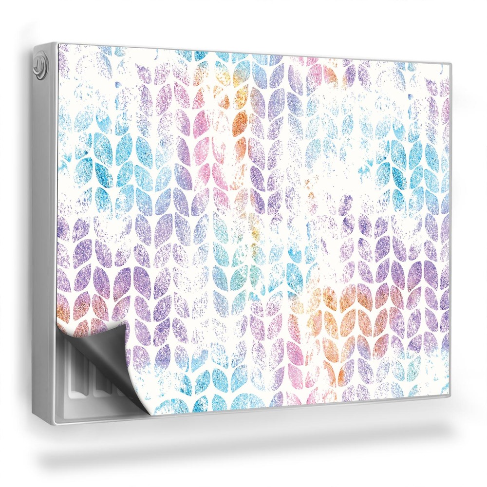 Mata magnesowa na kaloryfer Prosty kształt liści, przetarcia, pastele