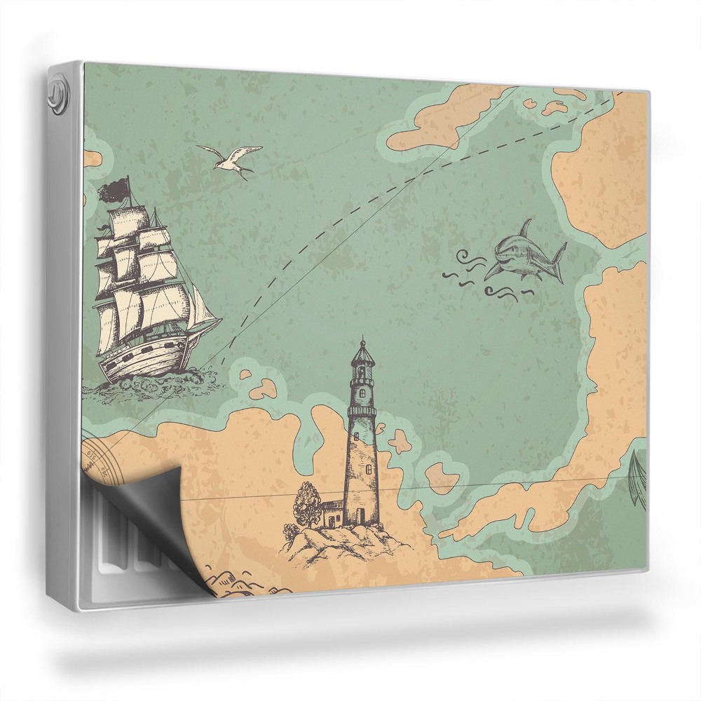 Mata magnetyczna na grzejnik Stara mapa styl retro vintage