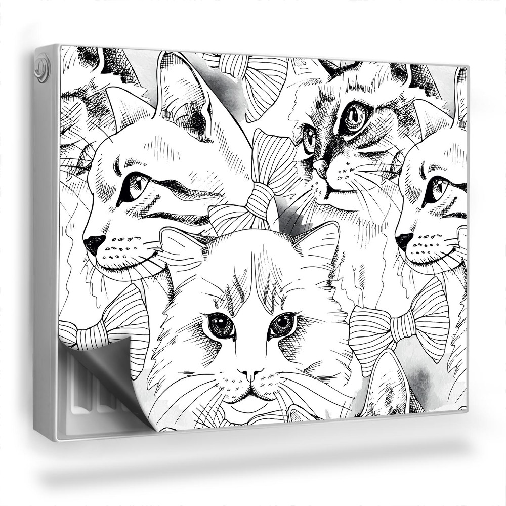 Mata magnesowa na kaloryfer Ilustracja rysunkowa eleganckie koty