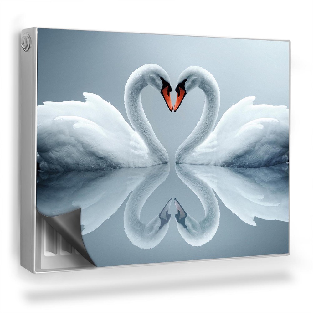 Mata magnetyczna na grzejnik Dwa łabędzie w kształcie serca zwierzęta