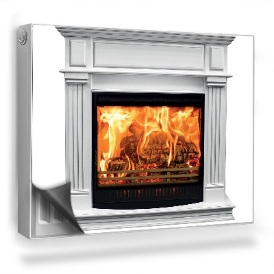 Mata magnetyczna na grzejnik Rozpalony klasyczny kominek domowy