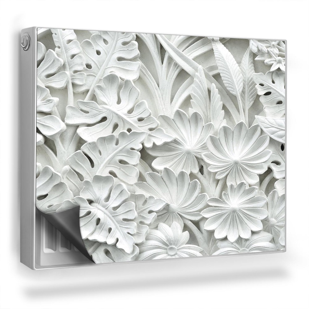 Mata magnetyczna na grzejnik Kamienne ornamenty liście i roślinność 3D