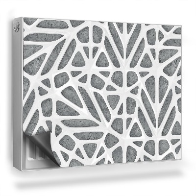 Mata magnetyczna na grzejnik Geometryczny wzór ażurowy szare tło