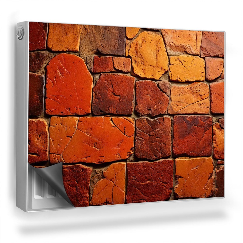 Mata magnesowa na kaloryfer Nieregularne cegły tekstura kamiennej ściany