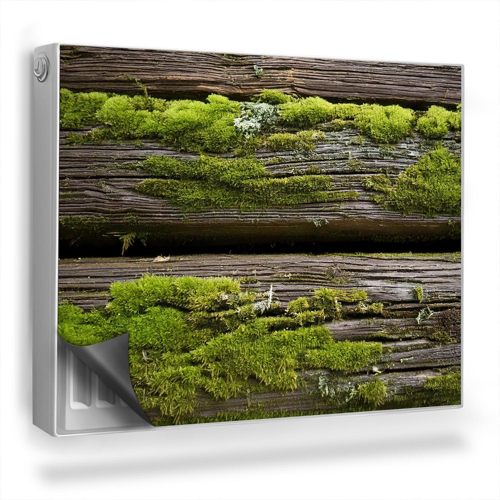 Mata magnesowa na kaloryfer Drewniane stare deski pokryte mchem