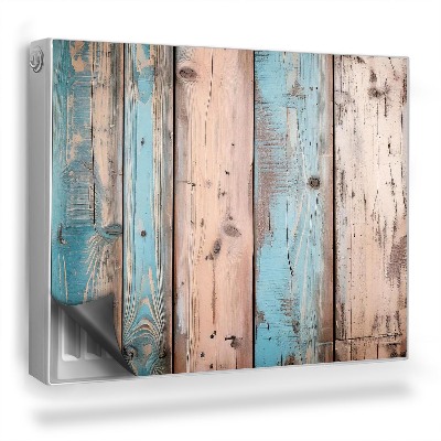 Mata magnetyczna na grzejnik Drewniane deski malowane w pastelowe barwy