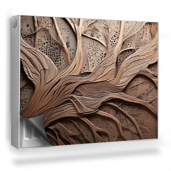 Mata magnesowa na kaloryfer Motyw drzewa na teksturze drewna