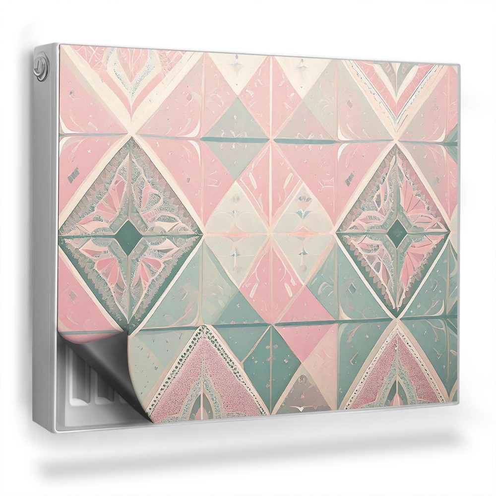 Mata magnetyczna na grzejnik Geometryczny wzór boho w pastelach
