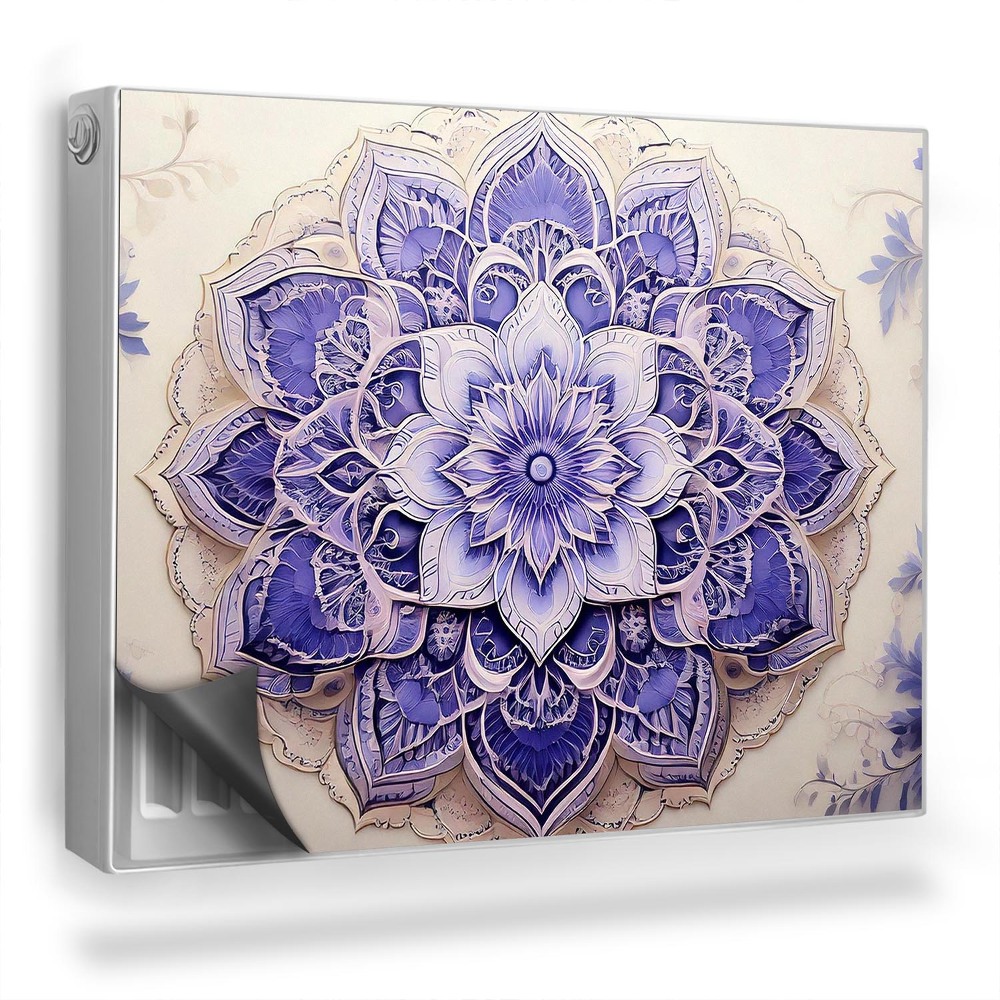 Mata magnesowa na kaloryfer Kwiatowy ornament zdobiona rzeźbiona mandala