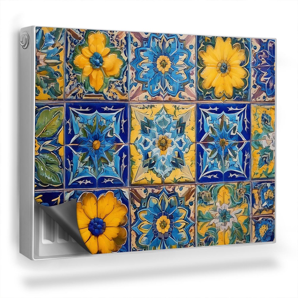 Mata magnetyczna na grzejnik Kafelki w motywy kwiatowe intensywne barwy