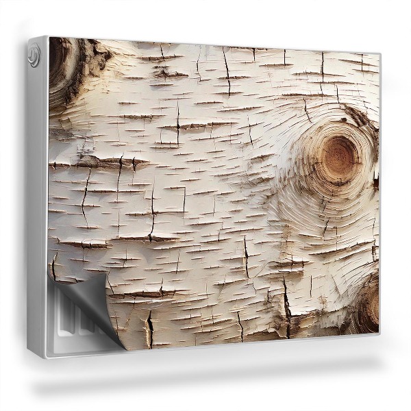 Mata magnetyczna na grzejnik Zbliżenie na korę brzozy naturalne barwy