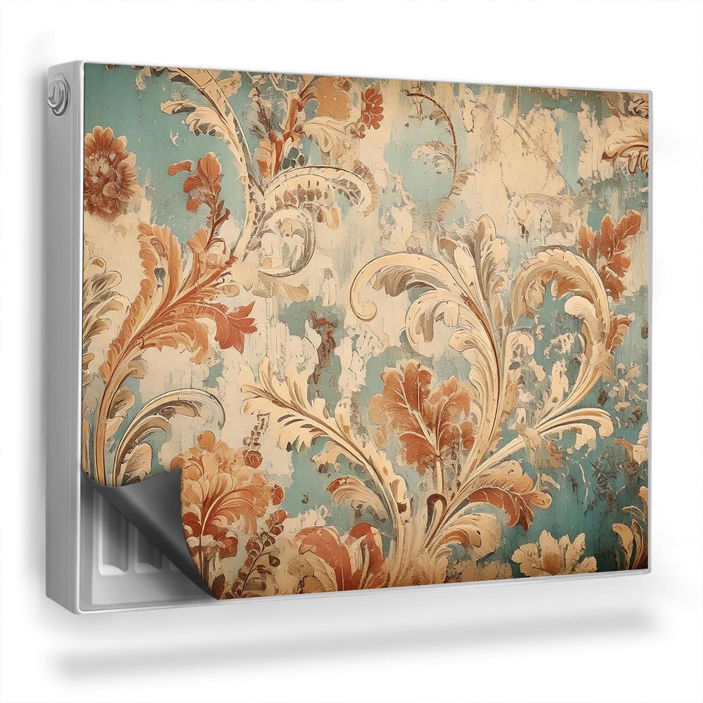 Mata magnetyczna na grzejnik Wzór starej tapety styl vintage rośliny