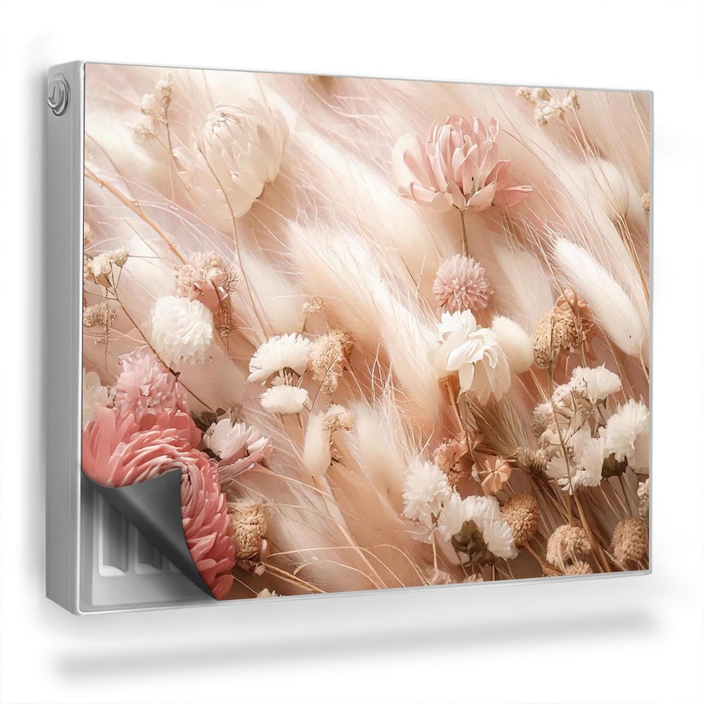 Mata magnetyczna na grzejnik Delikatne kwiaty trawa pampasowa boho