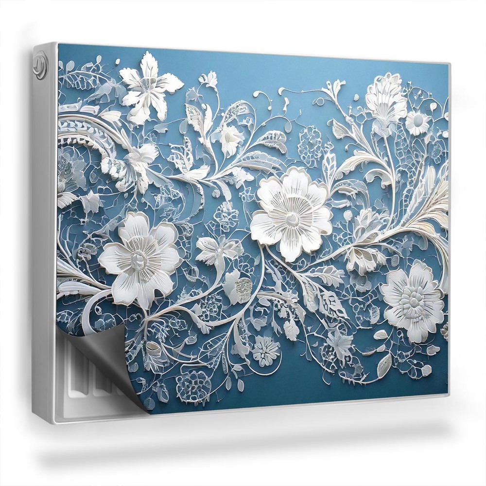 Mata magnetyczna na grzejnik Szydełkowe zdobienia kwiatowe ilustracja