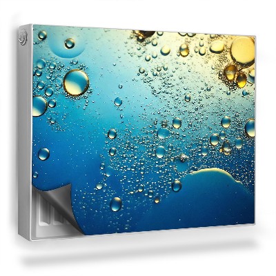 Mata magnesowa na kaloryfer Zoom kropel oleju w wodzie, błękit i żółć