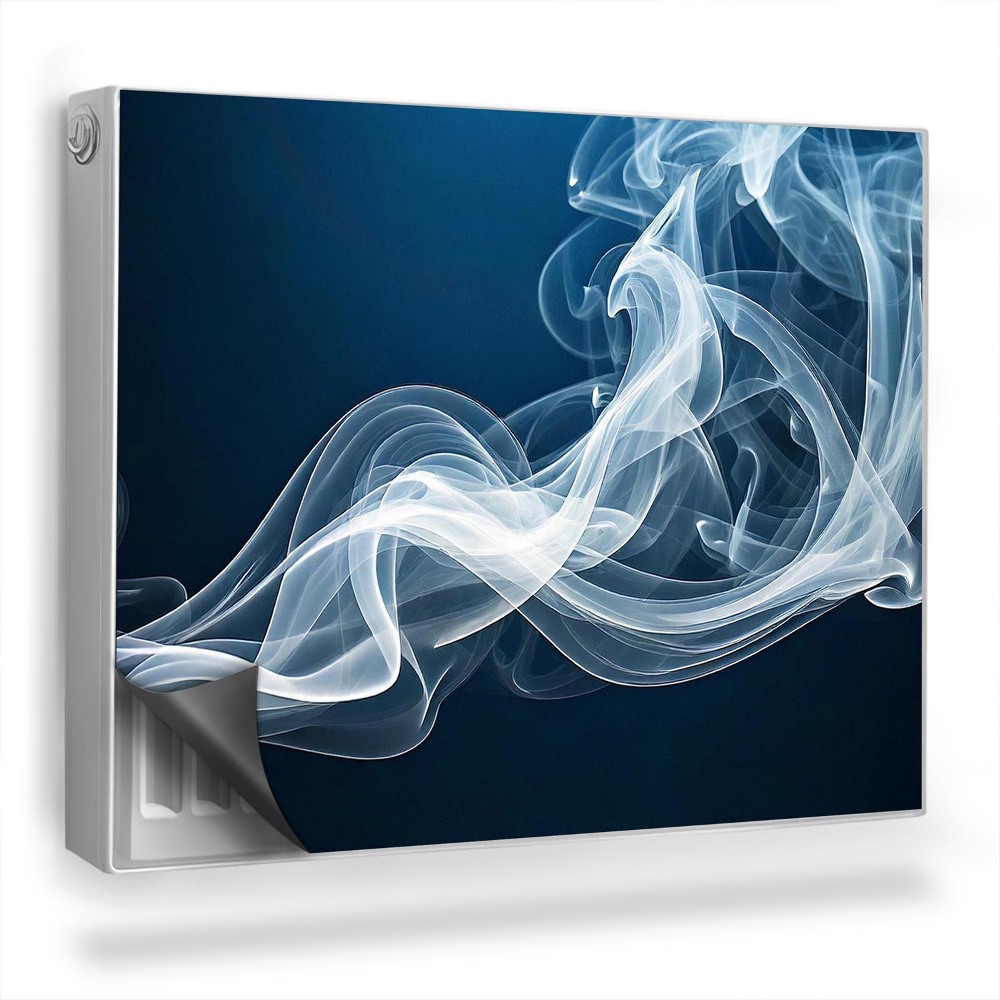 Mata magnesowa na kaloryfer Delikatny szlak białego dymu granatowe tło