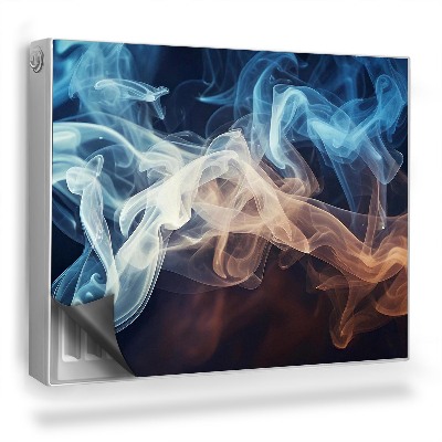 Mata magnetyczna na grzejnik Wijący się szlak kolorowego dymu czarne tło