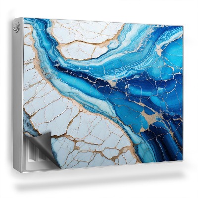 Mata magnesowa na kaloryfer Marmur biało-niebieski przecinany żyłkami