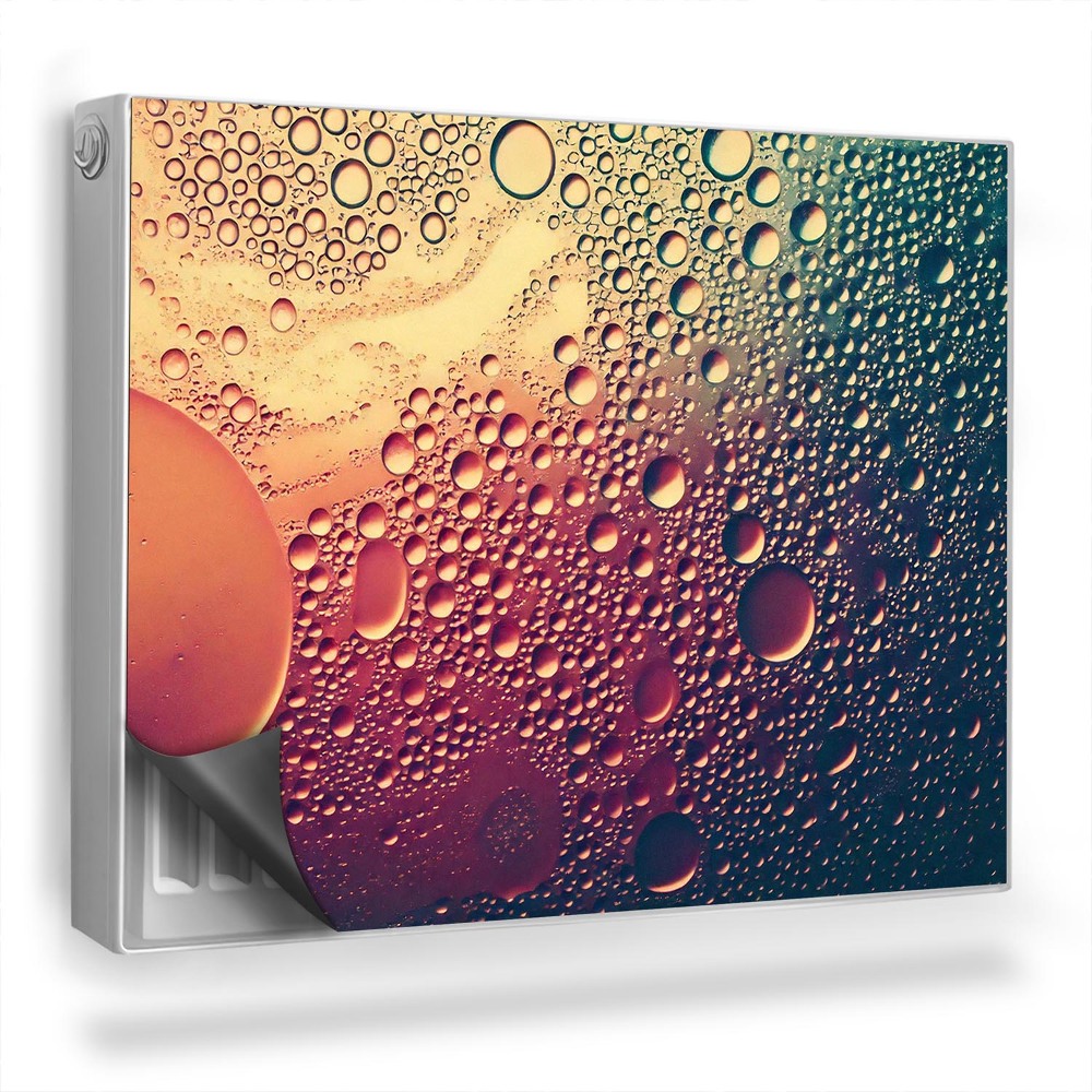 Mata magnetyczna na grzejnik Krople wody na kolorowej szybie tekstura