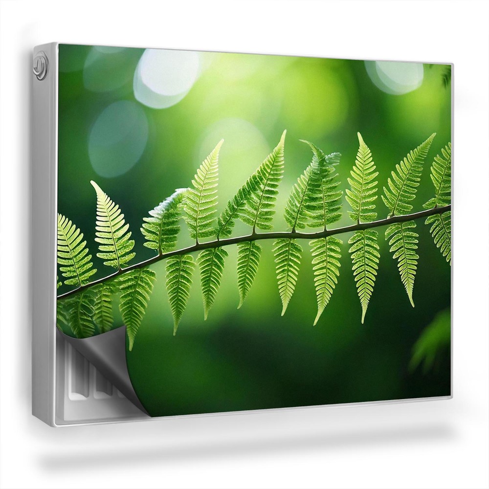 Mata magnetyczna na grzejnik Zoom smukłej gałązki paproci soczysta zieleń