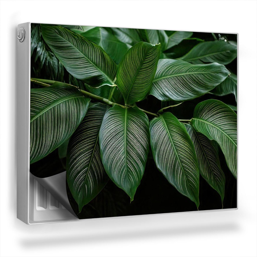 Mata magnesowa na kaloryfer Gałąź z tropikalnymi lśniącymi liśćmi