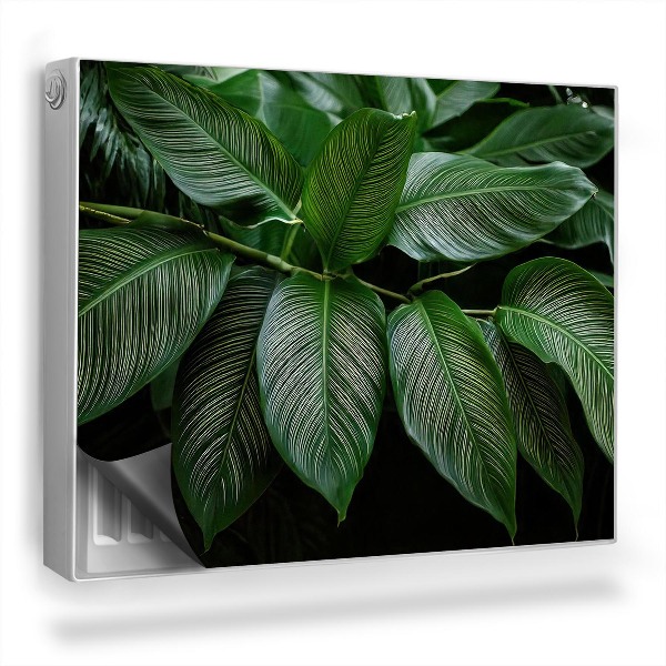 Mata magnesowa na kaloryfer Gałąź z tropikalnymi lśniącymi liśćmi