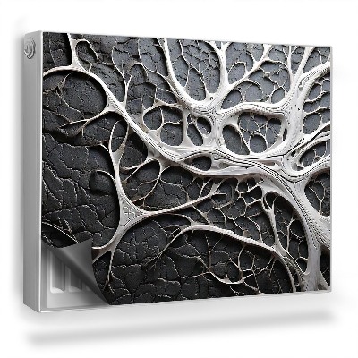 Mata magnesowa na kaloryfer Biały wzór przypominający gałęzie, żyły