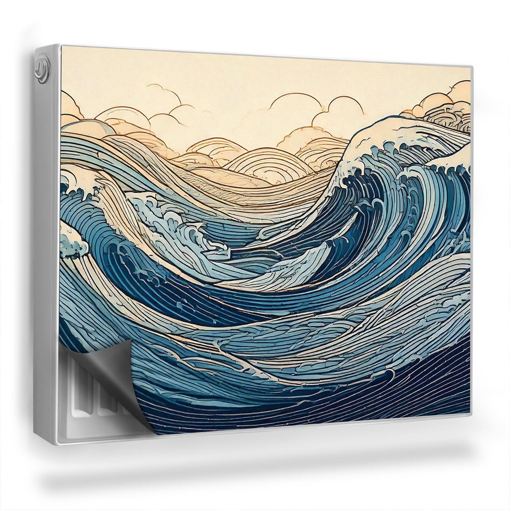 Mata magnesowa na kaloryfer Ilustracja fal na oceanie kolory morskie