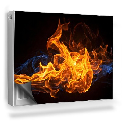 Mata magnetyczna na grzejnik Taniec płomieni ogień na ciemnym tle