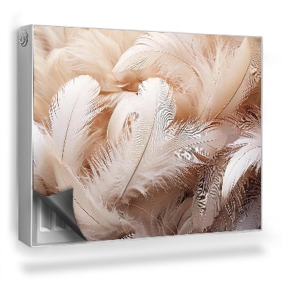 Mata magnetyczna na grzejnik Jasne, ciepłe Pióra, kontrast, przestrzeń