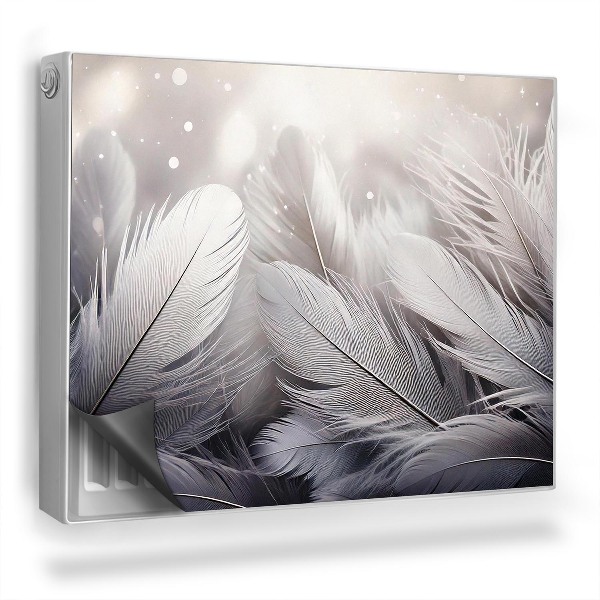 Mata magnetyczna na grzejnik Miękkie pióra ptasie w blasku świateł