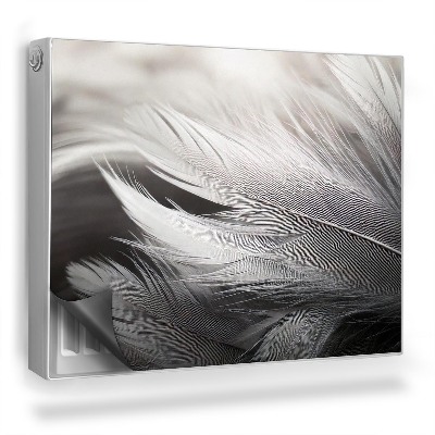 Mata magnetyczna na grzejnik Czarno-białe subtelne ptasie pióra