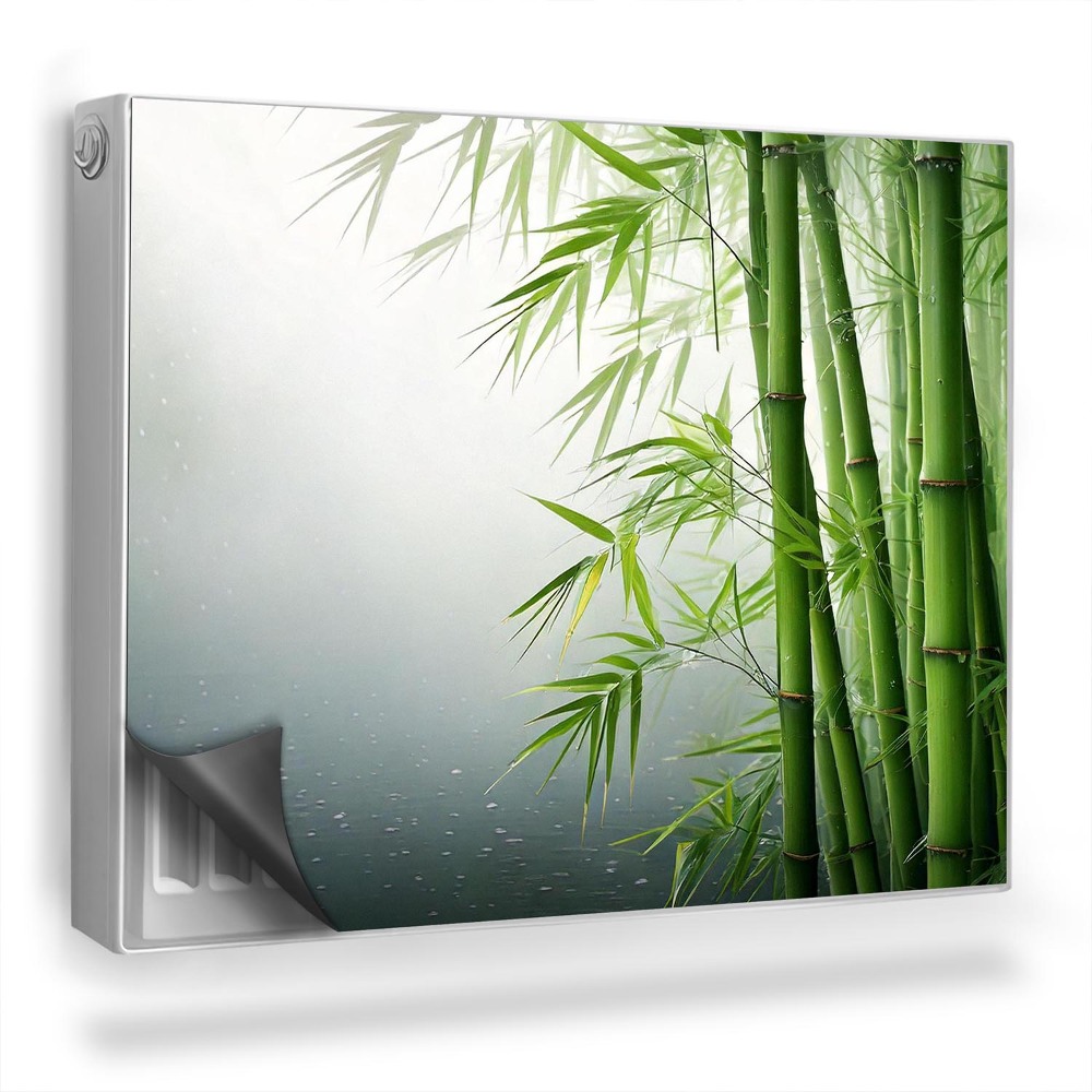 Mata magnetyczna na grzejnik Smukłe łodygi bambusa na tle jasnej mgły