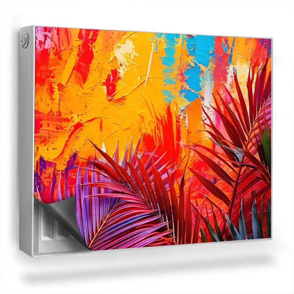 Mata magnesowa na kaloryfer Palmowe liście, abstrakcja malarska