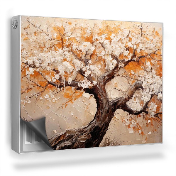 Mata magnesowa na kaloryfer Malowane drzewo kwiatowe piękna natura