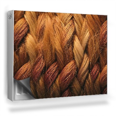 Mata magnesowa na kaloryfer Wełniany splot ciepłe barwy zoom kontrast