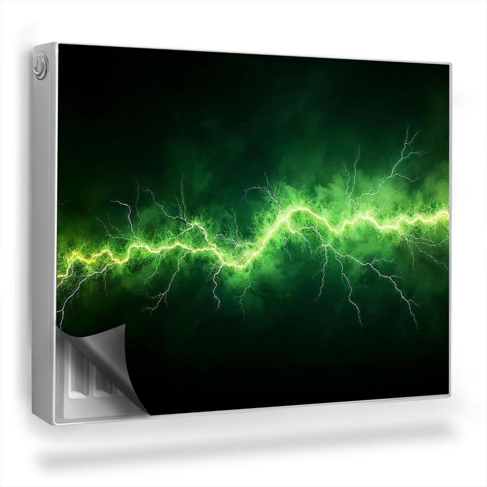 Mata magnetyczna na grzejnik Zielona błyskawica jasny piorun natura