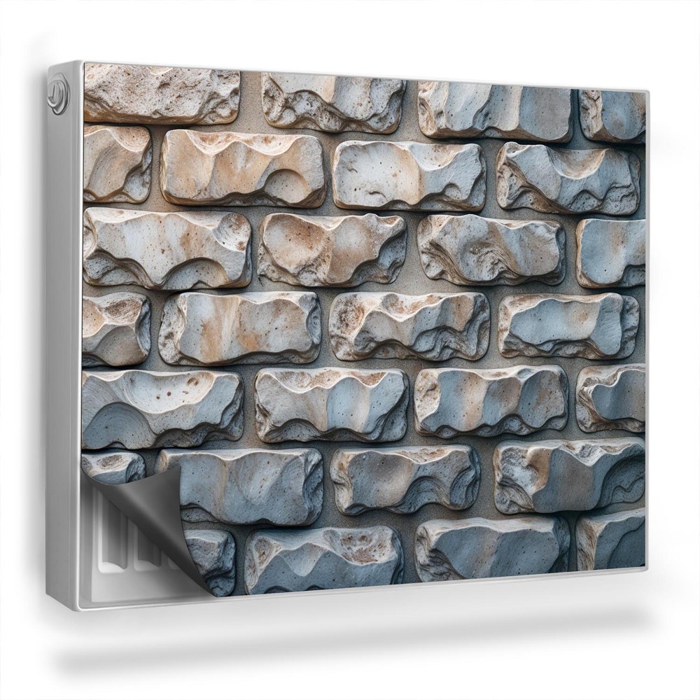 Mata magnetyczna na grzejnik Ściana z kamiennych zniszczonych cegieł
